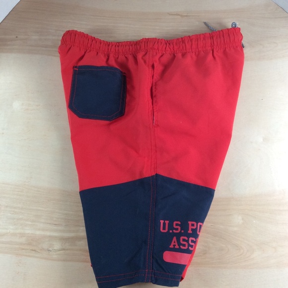 U.S. Polo Assn. Boys Swim Shorts Swim Trunks Size XL 14-16 Red Blue NWT - Picture 2 of 12